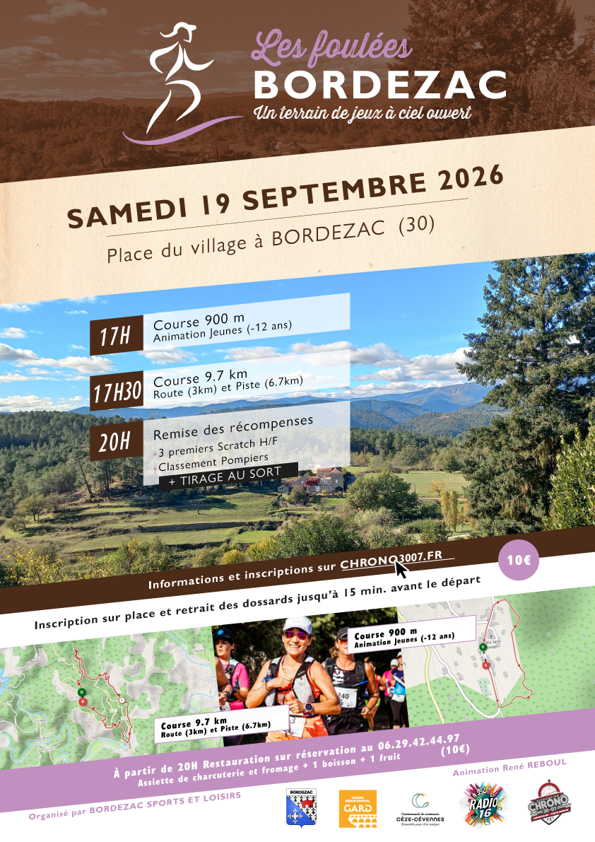 Affiche FOULÉES DE BORDEZAC