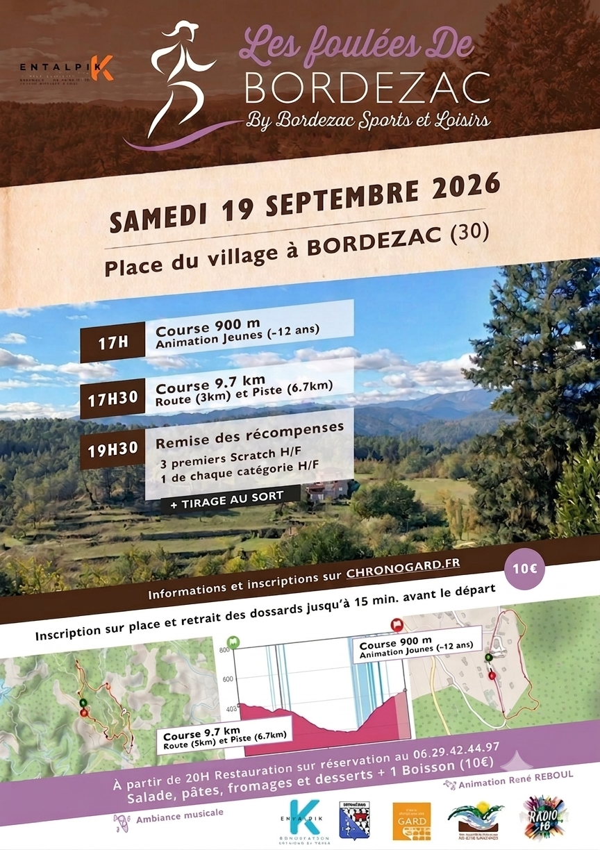 Affiche FOULÉES DE BORDEZAC