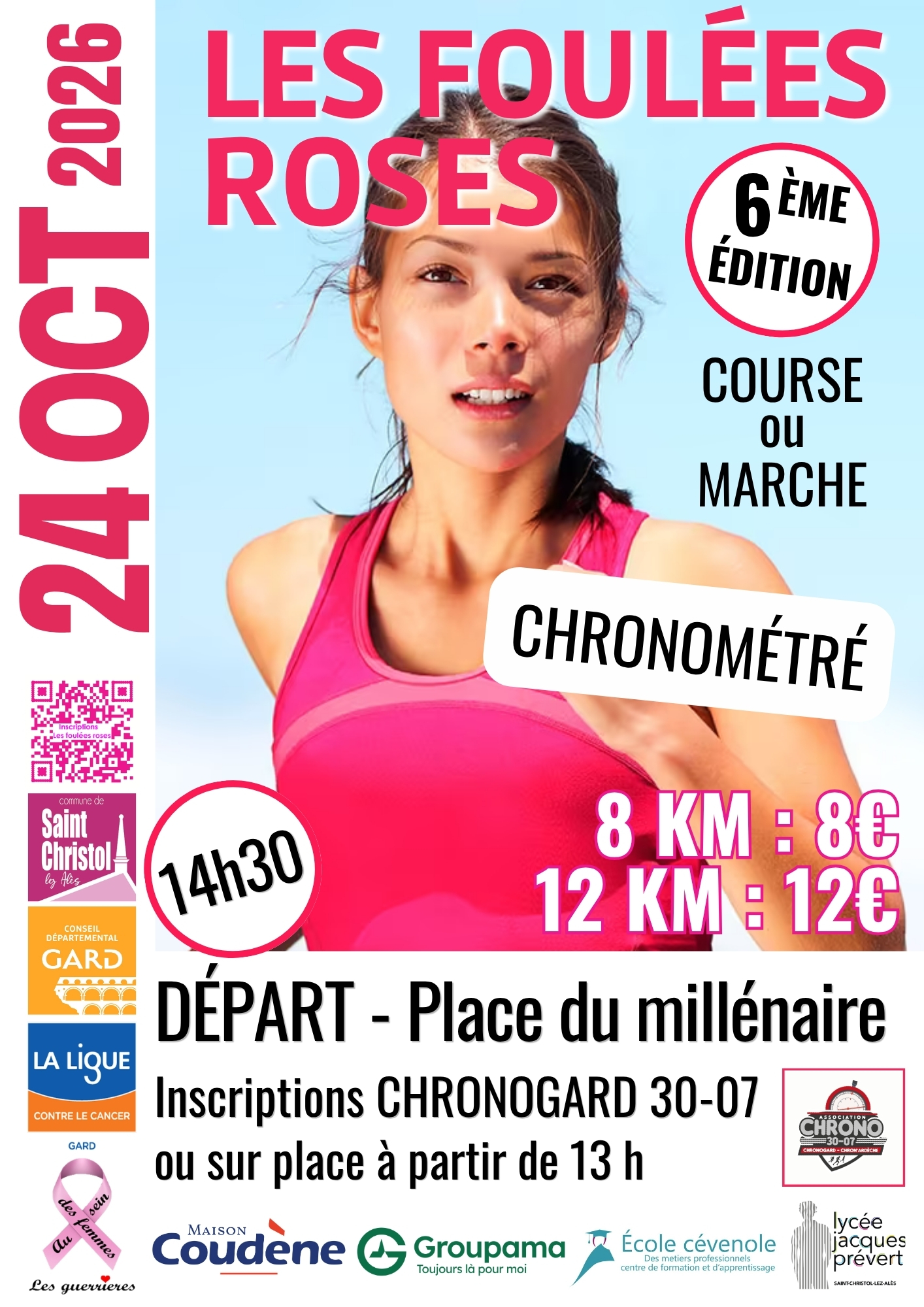 Affiche 6ème EDITION DES FOULÉES ROSES